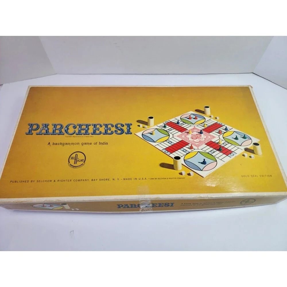 Vintage 1964 Parcheesi Gold Seal Edition No. 2 Selchow & Righter Board Game...
